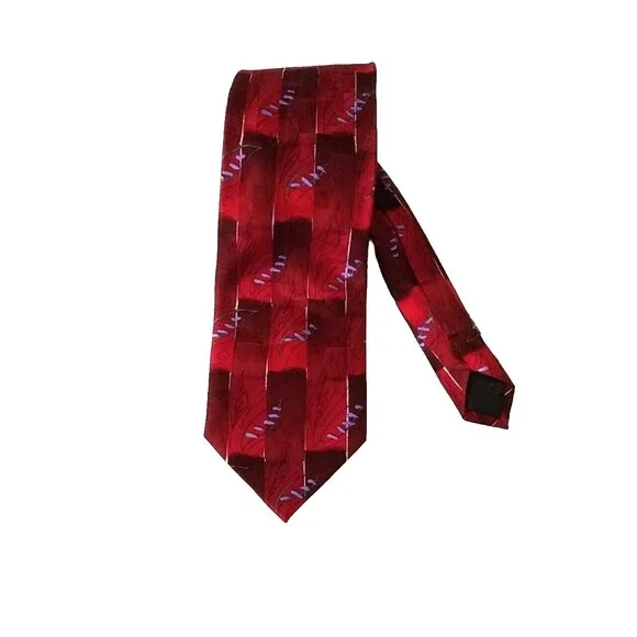 JERRY GARCIA 100% Silk Tie Lunch Collection Twenty-Seven RED Multi 2003 Vintage - Picture 2 of 10